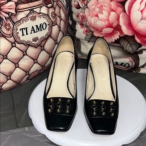 Napoleon leather shoes, Black Leather Women's Shoes